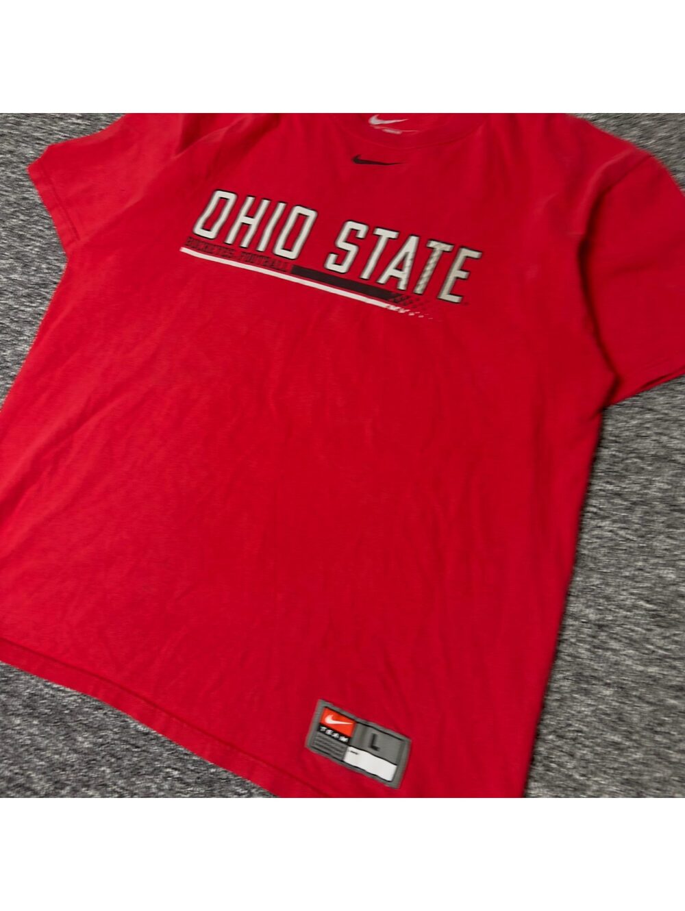 Nike Ohio State Buckeyes Football Tee Mens L Red Collegiate